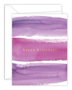 Happy Birthday! Purple Stripes Card