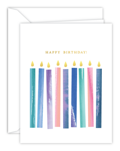 Happy Birthday! Watercolor Candles Card