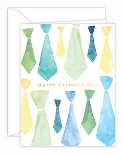 Happy Father's Day Watercolor Ties Card