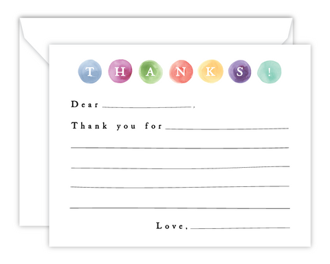 Kid*Notes (Dots) - Watercolor Flat Note Cards for Children
