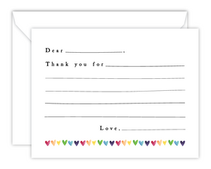 Kid*Notes (Hearts) - Watercolor Flat Note Cards for Children
