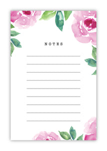 Pink Floral Watercolor Notepad