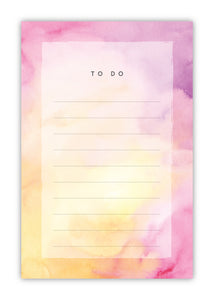 Pink and Yellow Watercolor Notepad