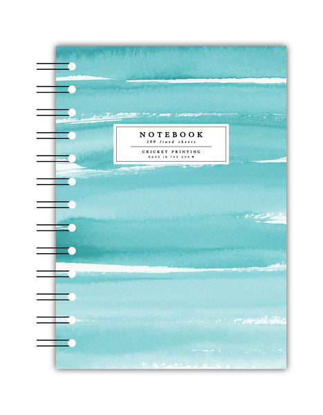 Teal Watercolor Wash Notebook