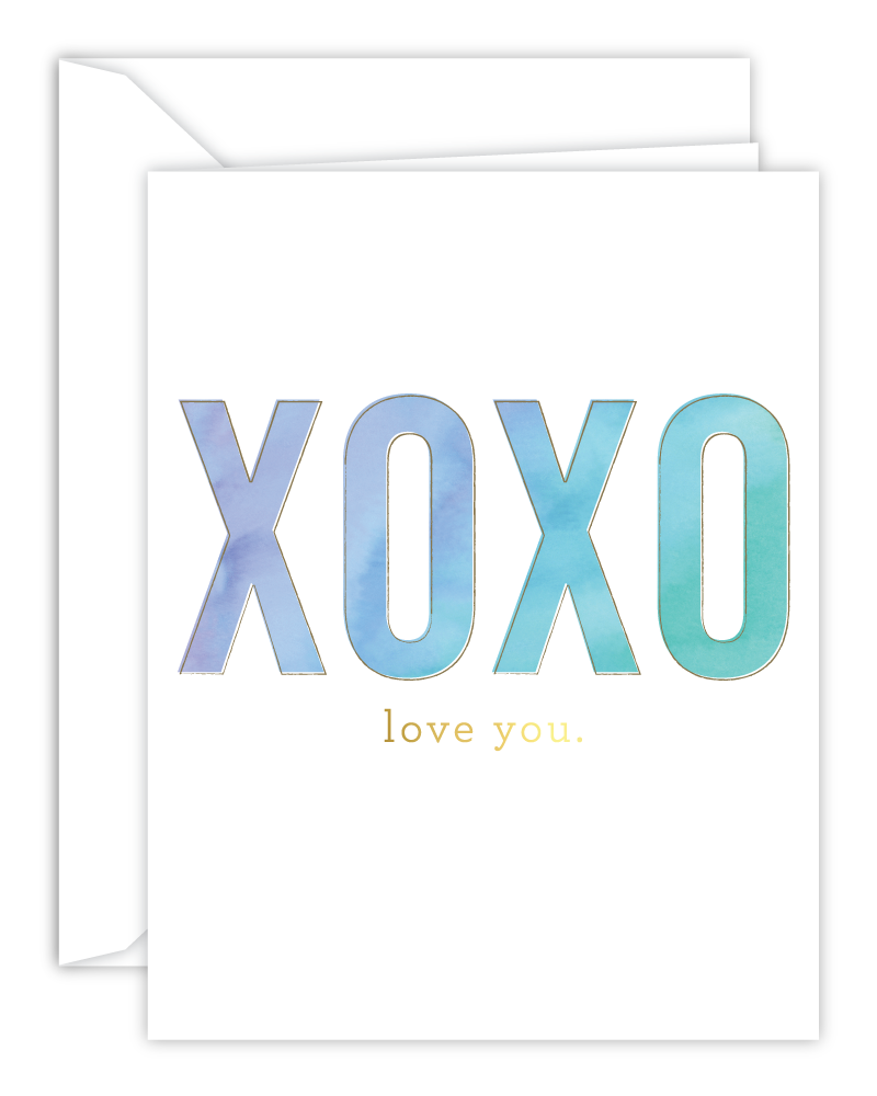 XOXO Love You Watercolor Card