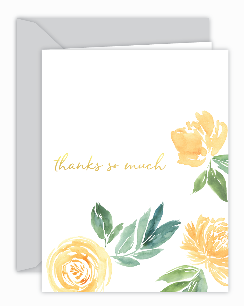 Thanks So Much Yellow Floral Card